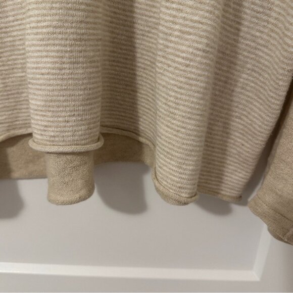 Zaket & Plover Cream Stripe Linen Blend Long Sleeve T-shirt Size Large Women’s - Picture 10 of 12